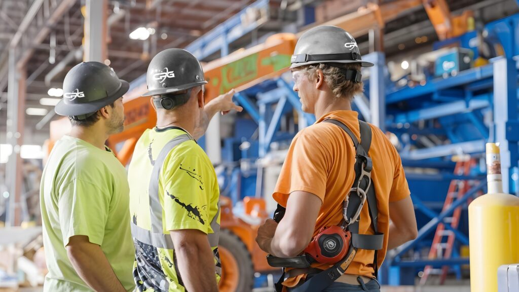CP Group Workers pointing to equipment in a MRF.