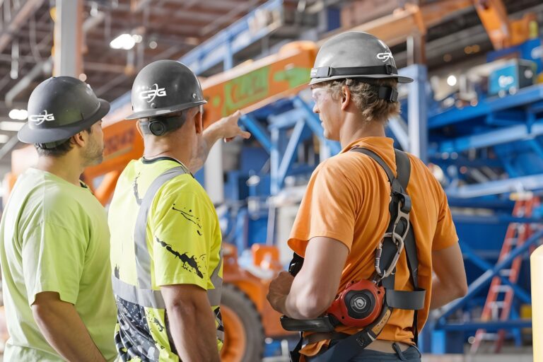 CP Group Workers pointing to equipment in a MRF.