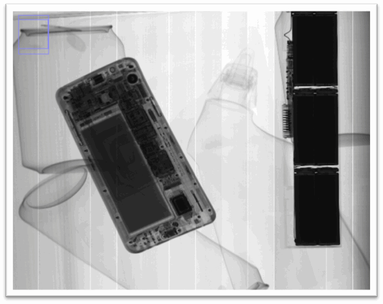 Xray machine looking at recycling materials