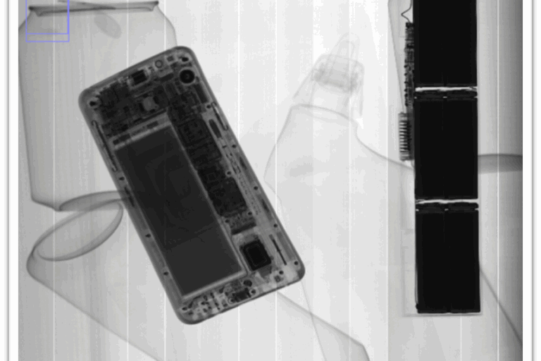 Xray machine looking at recycling materials